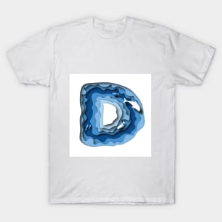 Letter D in deep water papercut design T-Shirt